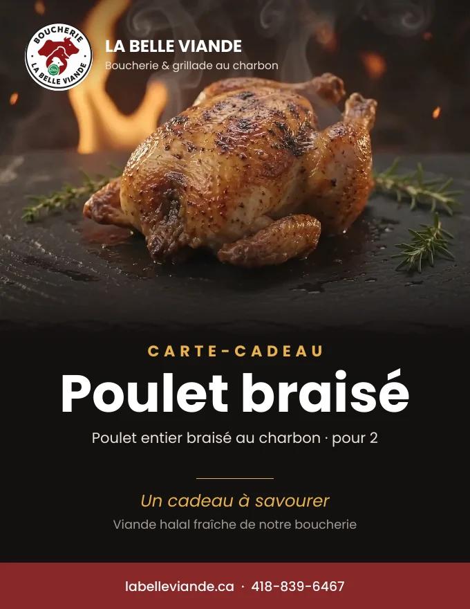 Carte-cadeau Poulet braisé de La Belle Viande